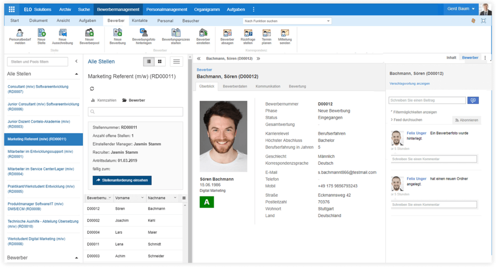 Screenshot HR Recruiting Dashboard